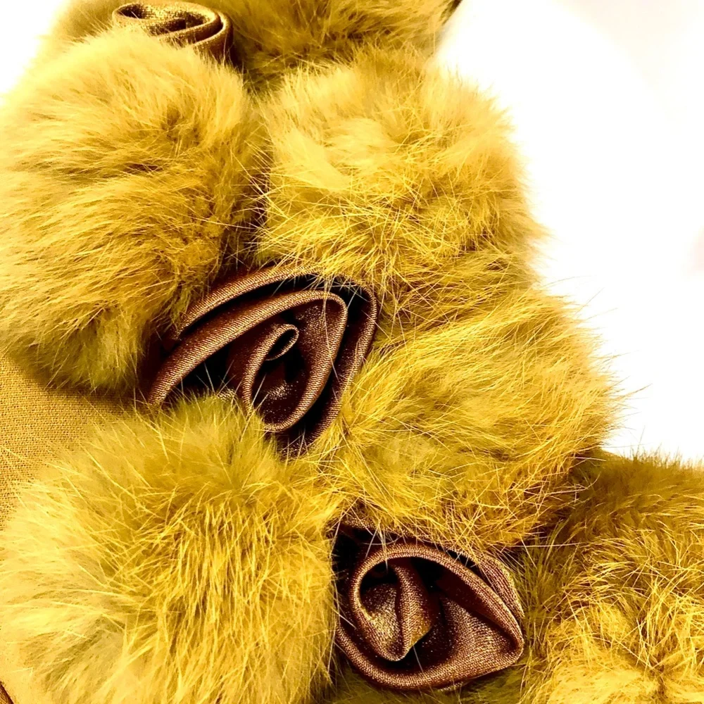 MILANO Gold Button down Long sleeve Suit coat and midi skirt Fur Accents Luxe - Picture 3 of 7